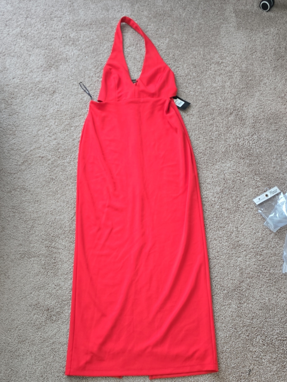 Red Halter Maxi Dress